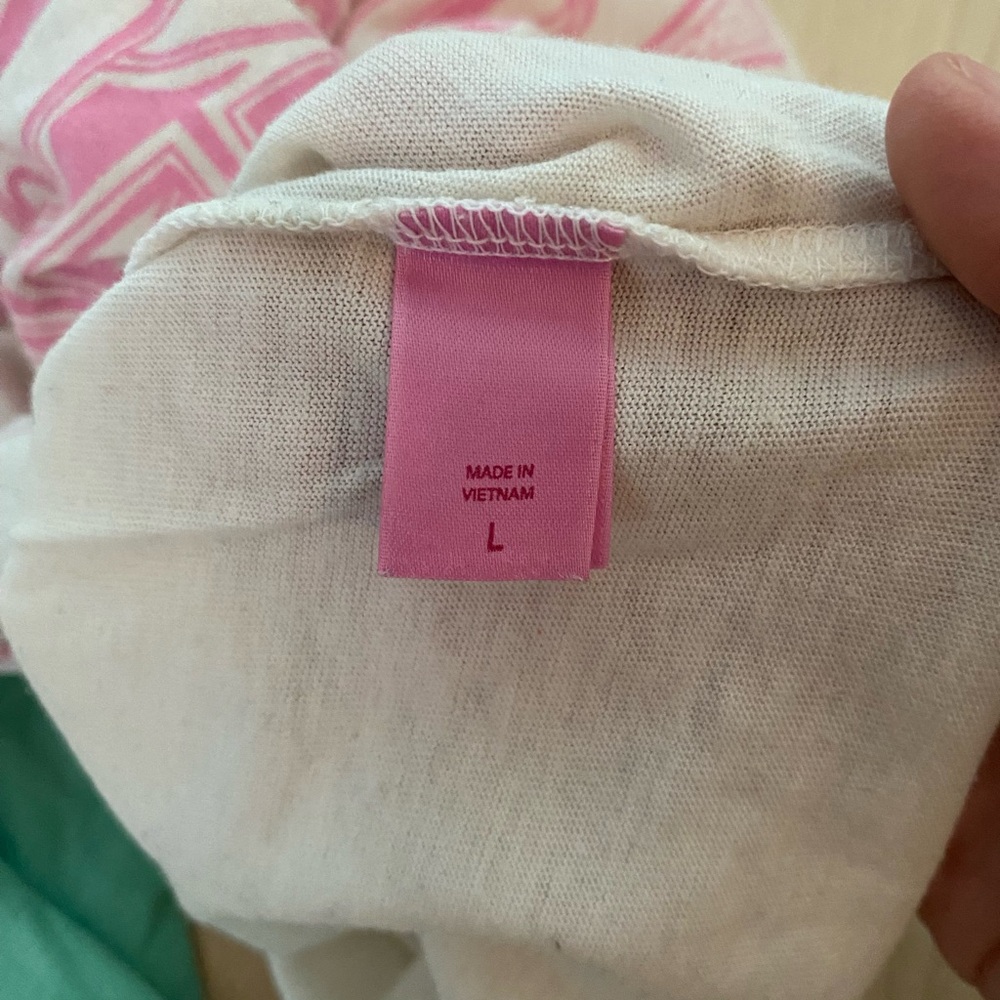 Victoria's Secret Pink Green and White Heartbreaker Top Size L - Picture 3 of 6